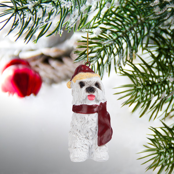Design Toscano Maltese Holiday Dog Ornament Sculpture & Reviews
